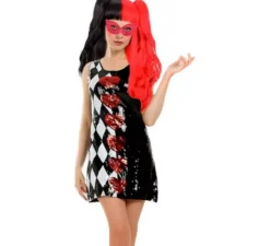 Costume da donna con paillettes arlecchino