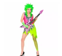 Costume da donna con stampa animalier da rock star anni '80