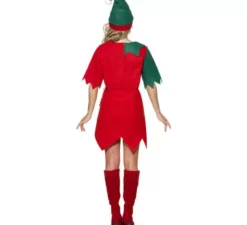 Costume da donna elfo verde e rosso per natale