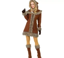 Costume da donna eschimese marrone