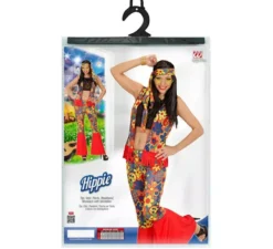 Costume da donna hippie con nastro e medaglione per donna
