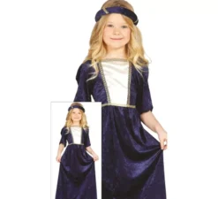 Costume da donna medievale blu
