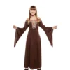 Costume da donna medievale marrone per bambina