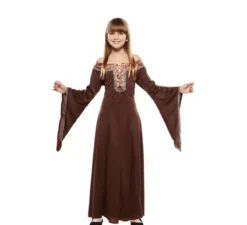 Costume da donna medievale marrone per bambina