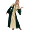 Costume da donna medievale verde per donna