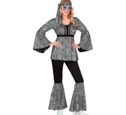 Costume da donna Onde argentate da discoteca anni '70
