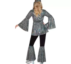 Costume da donna Onde argentate da discoteca anni '70