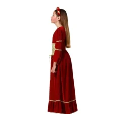 Costume da donna rinascimentale medievale rossa per ragazza