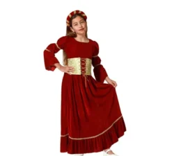 Costume da donna rinascimentale medievale rossa per ragazza