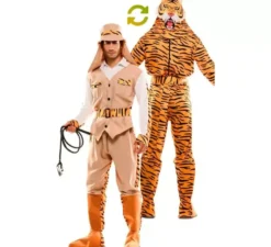 Costume da doppio cacciatore e tigre per adulti