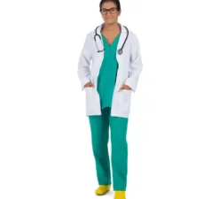 Costume da dottore in uniforme verde per donna