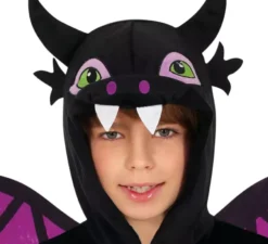 Costume da drago nero per ragazzi