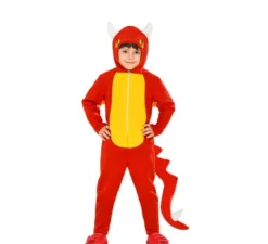 Costume da drago rosso con coda per bambino