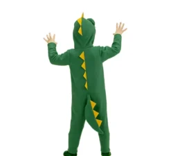 Costume da drago verde con cappuccio e coda per bambino