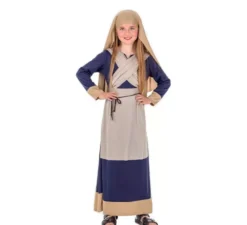 Costume da Ebrea Marrone e blu per bambina