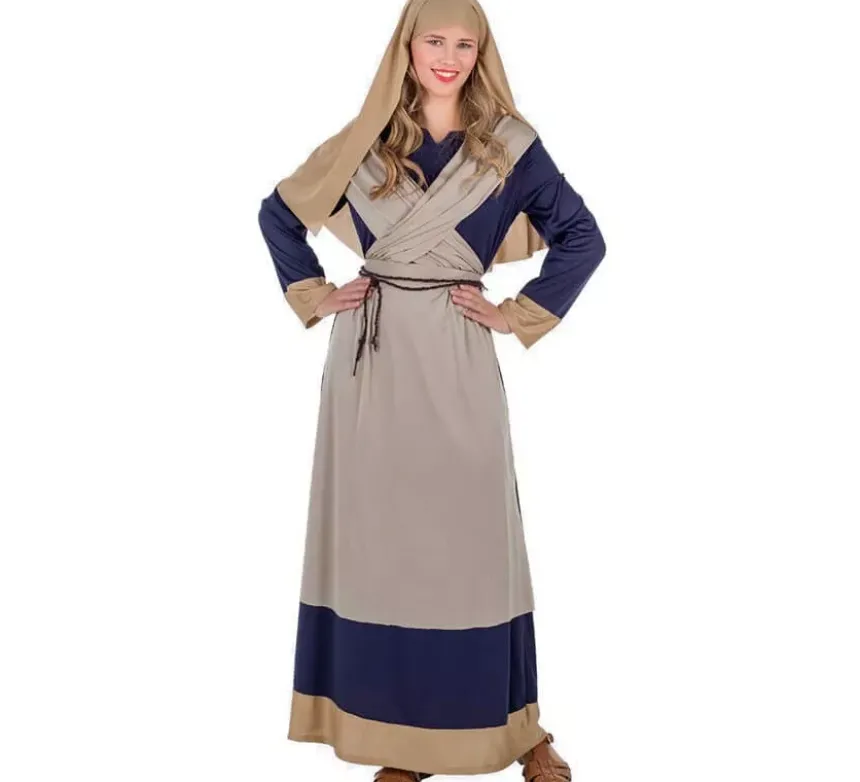 Costume da Ebrea marrone e blu per donna