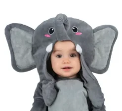 Costume da elefante con orecchie mobili per neonati e bambini