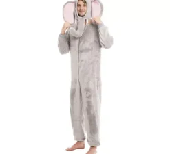 Costume da elefante grigio con cappello per uomo