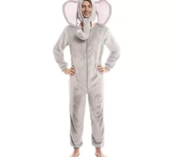 Costume da elefante grigio con cappello per uomo