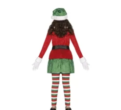 Costume da elfo aiutante di Babbo Natale con cappello per ragazza
