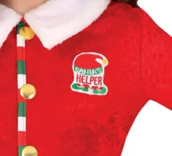 Costume da elfo aiutante di Babbo Natale con cappello per ragazza