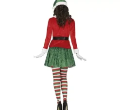 Costume da elfo aiutante di Babbo Natale con cintura per donna