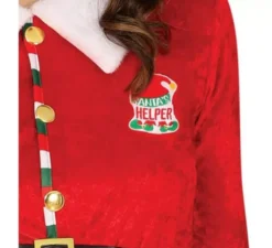 Costume da elfo aiutante di Babbo Natale con cintura per donna