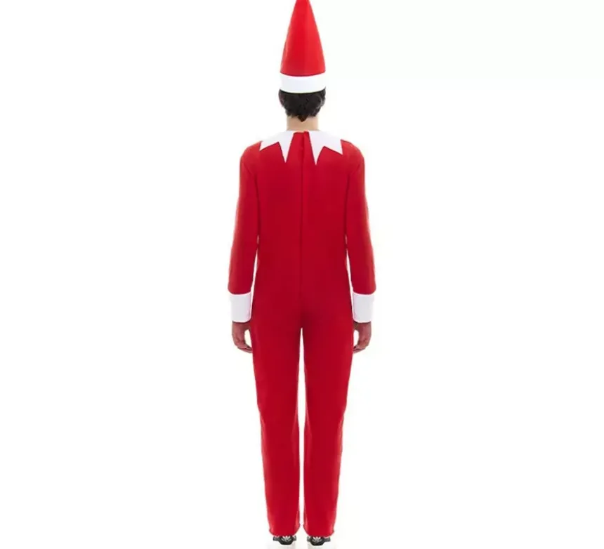 Costume da elfo cattivo di Natale o tuta con cappello per adulti
