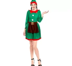 Costume da Elfo di Natale Aiutante di Babbo Natale per donna