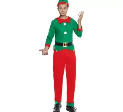 Costume da elfo natalizio da aiutante di Babbo Natale per uomo