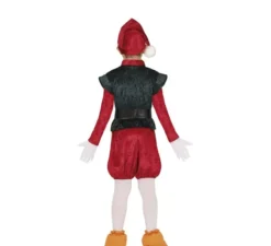 Costume da Elfo Paggio verde e rosso con cappello per bambino