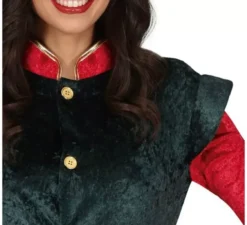 Costume da Elfo Paggio verde e rosso con cappello per donna