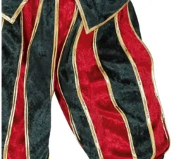 Costume da Elfo Paggio verde e rosso con cappello per donna