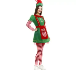 Costume da Elfo polare in abito verde e rosso per donna