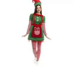 Costume da Elfo polare in abito verde e rosso per donna