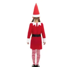 Costume da Elfo polare rosso con abito e cappello per ragazza
