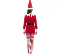 Costume da Elfo polare rosso in abito con cappello per donna