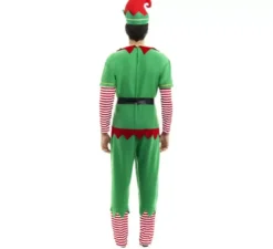 Costume da elfo polare verde e rosso con cintura per uomo