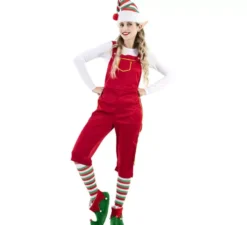 Costume da Elfo Rosso con cappello per donna