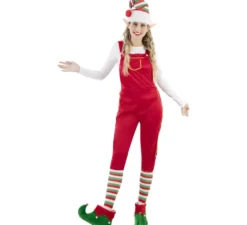 Costume da Elfo Rosso con cappello per donna