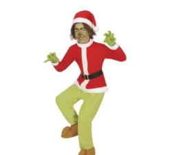 Costume da elfo scontroso di Natale verde per bambino