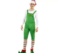 Costume da elfo verde con cappello per uomo