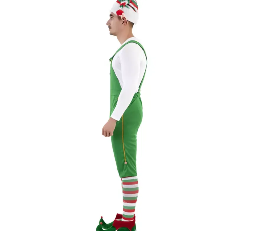 Costume da elfo verde con cappello per uomo