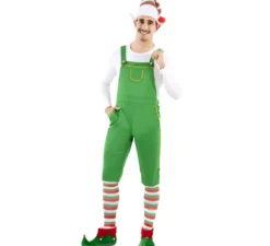 Costume da elfo verde con cappello per uomo