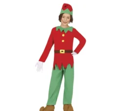 Costume da elfo verde e rosso per bambini