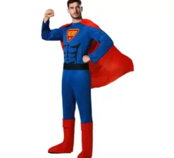 Costume da eroe dei fumetti blu e rosso per uomo