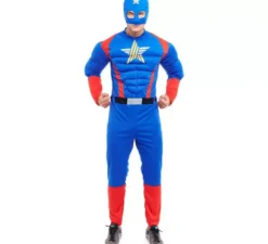Costume da eroe della star americana per uomo