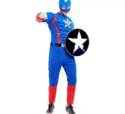Costume da eroe della star americana per uomo