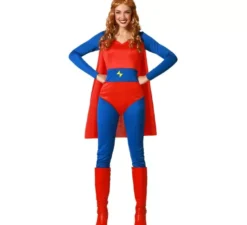 Costume da Eroina dei fumetti rosso e blu per donna
