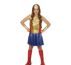 Costume da eroina dorata per ragazze e adolescenti